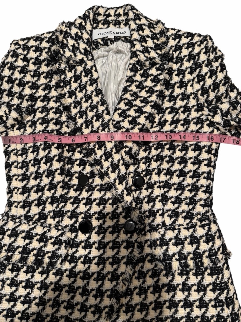 Veronica Beard Miller Dickey Houndstooth Tweed Blazer - Picture 10 of 12